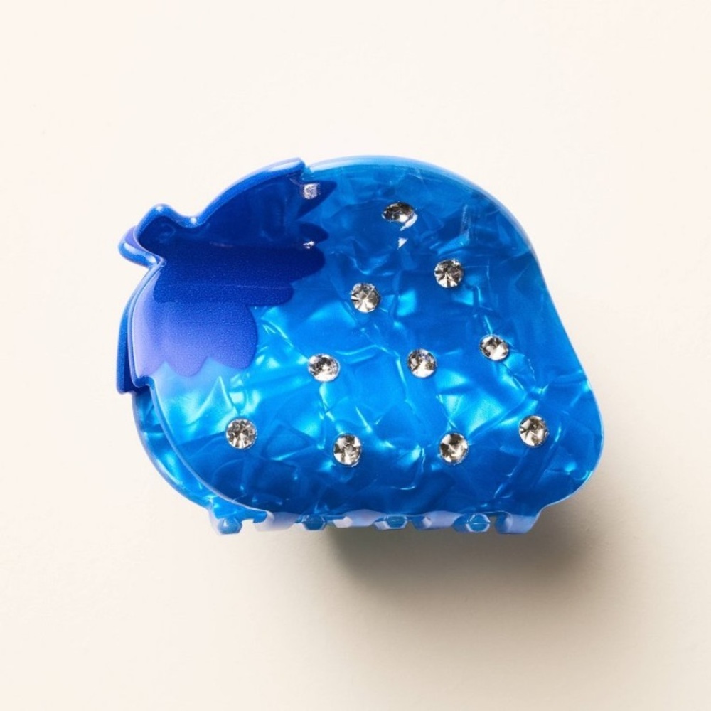 kate spade new york x Target-Blue Strawberry Claw Hair Clip New - Picture 2 of 5